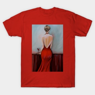 Lady In Red T-Shirt